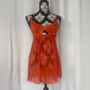 NWOT coral babydoll with matching panty
